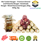 Mix Turkish Nougat Premium Almond and Pistachio Handmade Nougat Mixed Flavoured Nougat 250g 500g 1kg Halal Natural Product Fast Delivery New Arrival