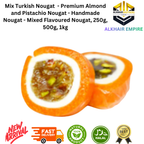 Mix Turkish Nougat Premium Almond and Pistachio Handmade Nougat Mixed Flavoured Nougat 250g 500g 1kg Halal Natural Product Fast Delivery New Arrival