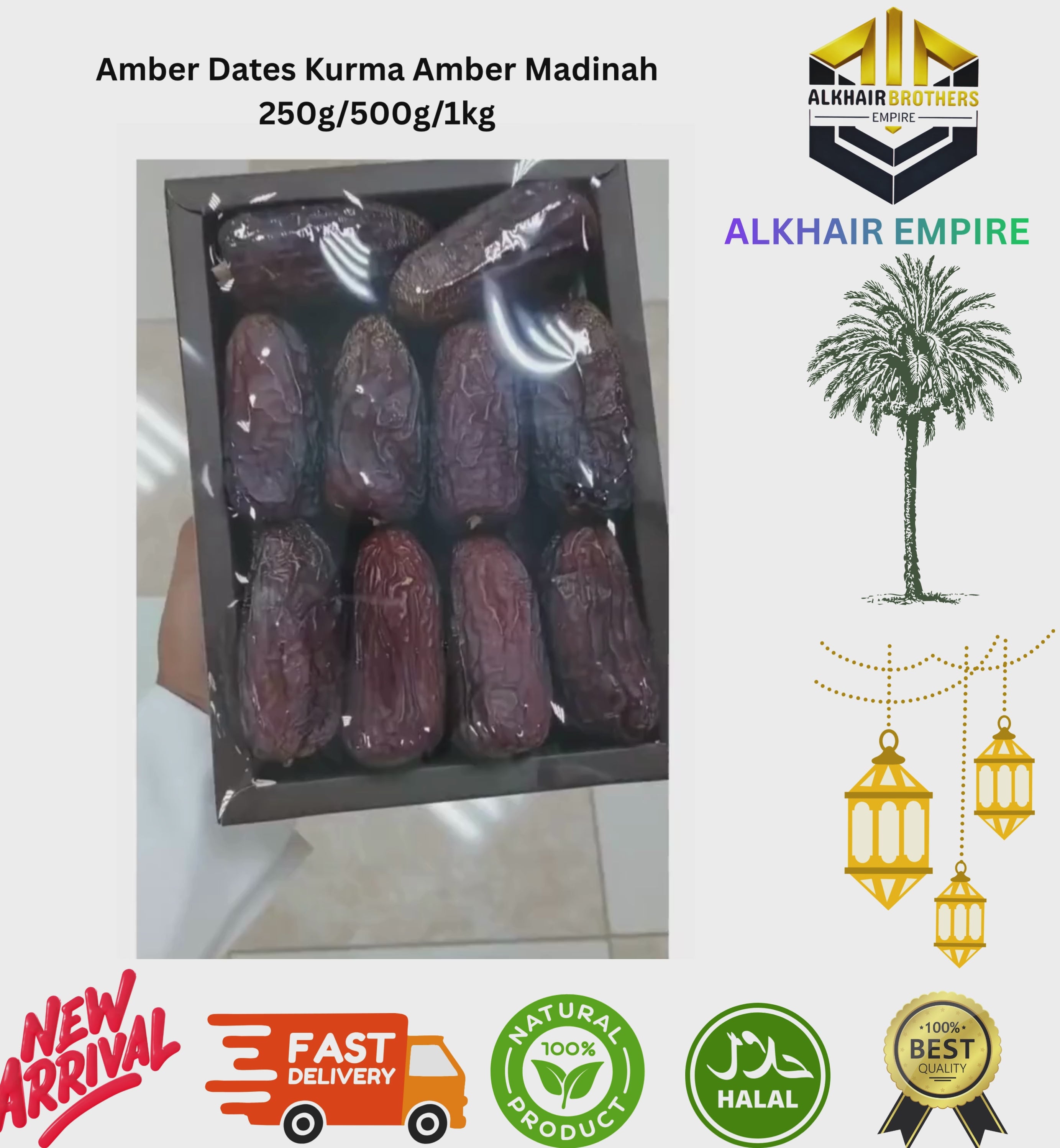 Amber Dates Kurma Amber Madinah  250g/500g/1kg